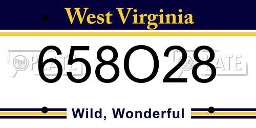 658O28 West Virginia License Plate