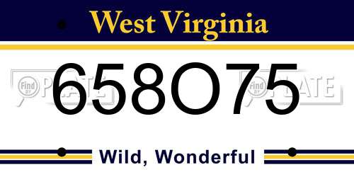 658O75 West Virginia License Plate