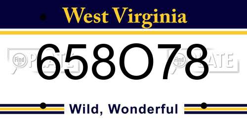 658O78 West Virginia License Plate