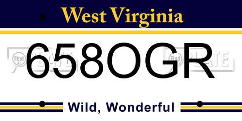 658OGR West Virginia License Plate