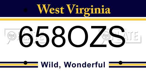 658OZS West Virginia License Plate