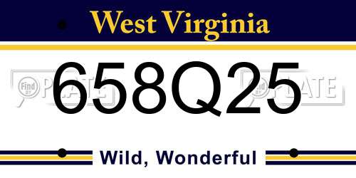 658Q25 West Virginia License Plate
