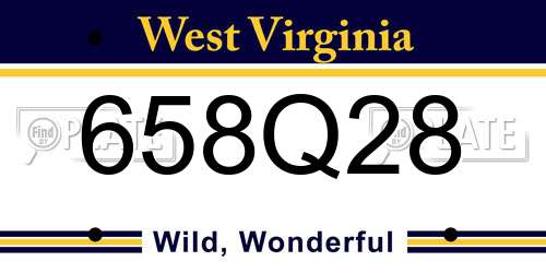 658Q28 West Virginia License Plate