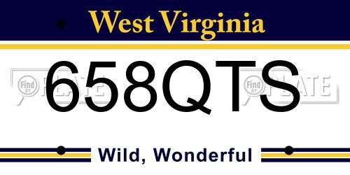 658QTS West Virginia License Plate