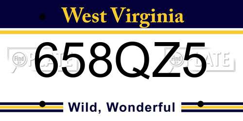 658QZ5 West Virginia License Plate