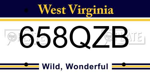 658QZB West Virginia License Plate