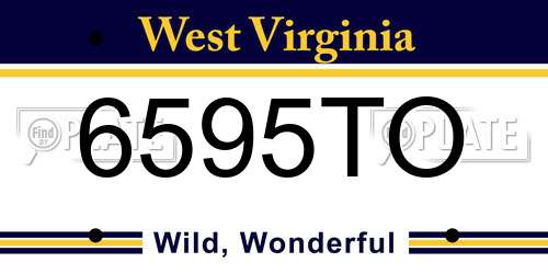 6595TO West Virginia License Plate