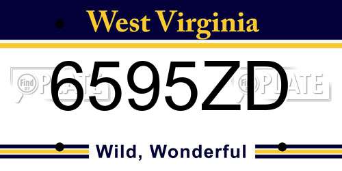 6595ZD West Virginia License Plate