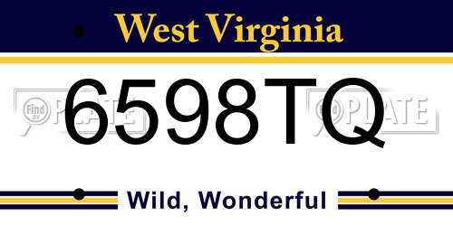 6598TQ West Virginia License Plate