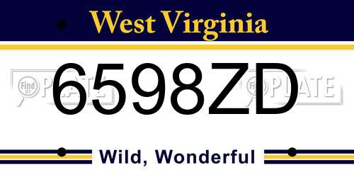 6598ZD West Virginia License Plate