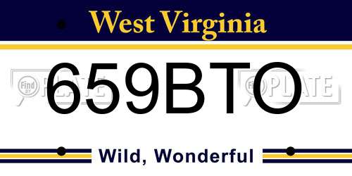659BTO West Virginia License Plate