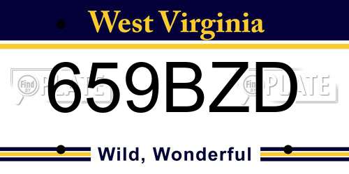 659BZD West Virginia License Plate
