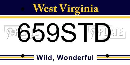 659STD West Virginia License Plate