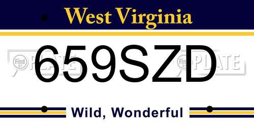 659SZD West Virginia License Plate