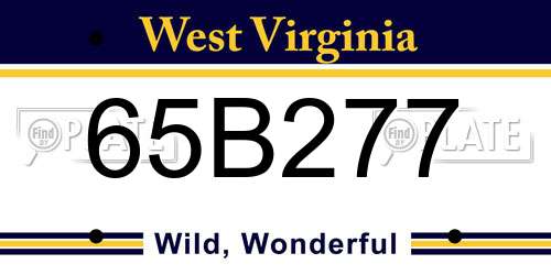 65B277 West Virginia License Plate