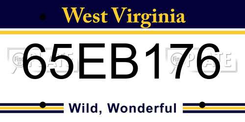 65EB176 West Virginia License Plate