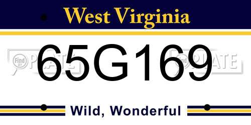 65G169 West Virginia License Plate