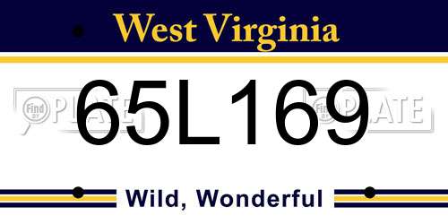 65L169 West Virginia License Plate