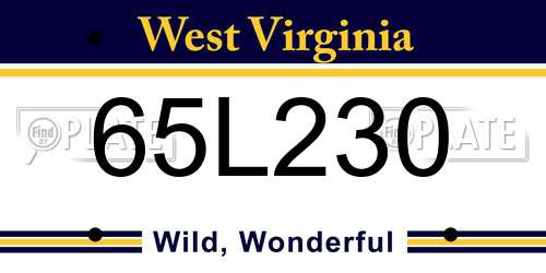 65L230 West Virginia License Plate