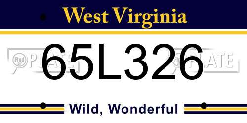 65L326 West Virginia License Plate