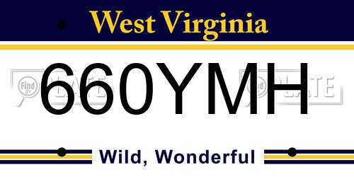 660YMH West Virginia License Plate