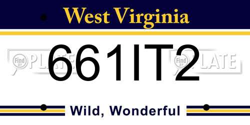 661IT2 West Virginia License Plate