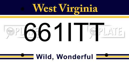 661ITT West Virginia License Plate