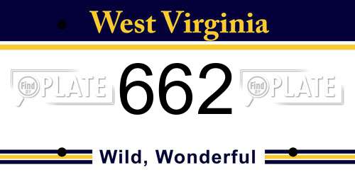 662 West Virginia License Plate