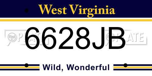 6628JB West Virginia License Plate