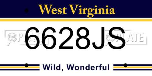 6628JS West Virginia License Plate