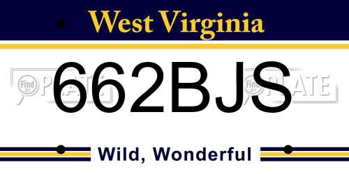 662BJS West Virginia License Plate
