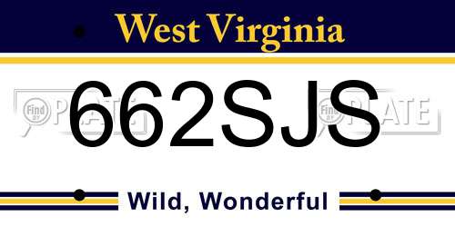 662SJS West Virginia License Plate