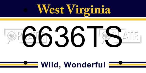6636TS West Virginia License Plate