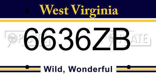 6636ZB West Virginia License Plate