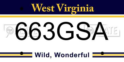 663GSA West Virginia License Plate