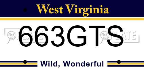 663GTS West Virginia License Plate