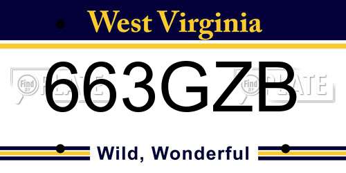 663GZB West Virginia License Plate