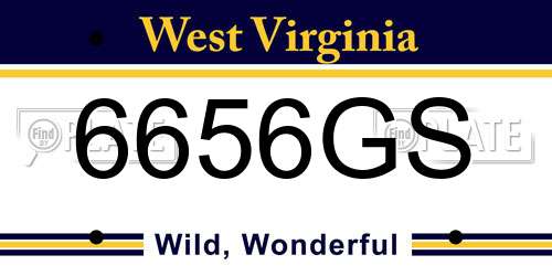 6656GS West Virginia License Plate