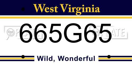665G65 West Virginia License Plate