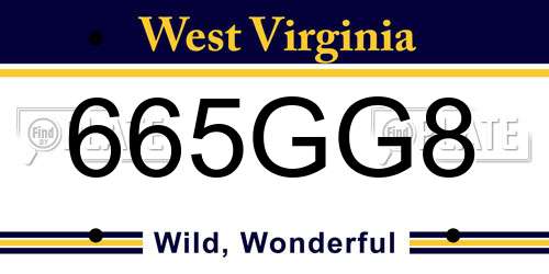 665GG8 West Virginia License Plate
