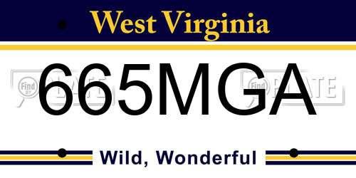 665MGA West Virginia License Plate