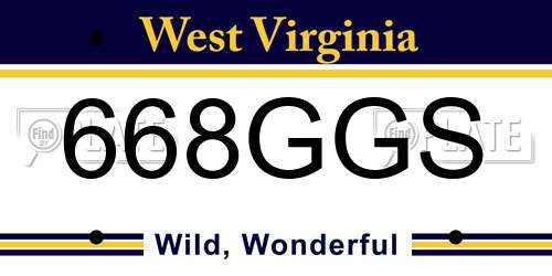 668GGS West Virginia License Plate