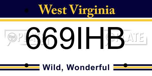 669IHB West Virginia License Plate