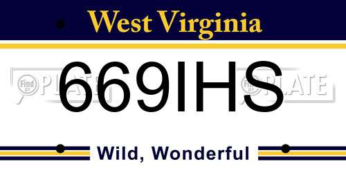 669IHS West Virginia License Plate