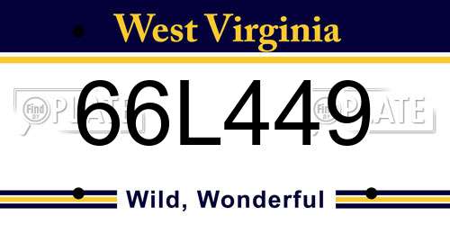 66L449 West Virginia License Plate