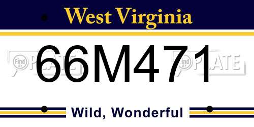 66M471 West Virginia License Plate