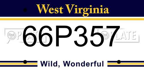 66P357 West Virginia License Plate