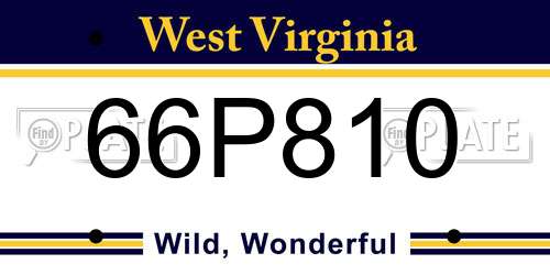 66P810 West Virginia License Plate