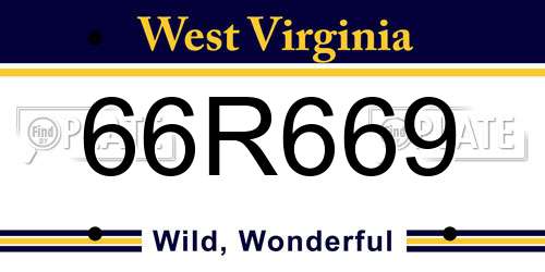 66R669 West Virginia License Plate