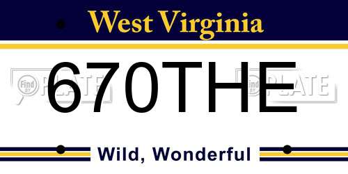 670THE West Virginia License Plate